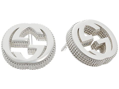 gucci interlocking g earrings in silver